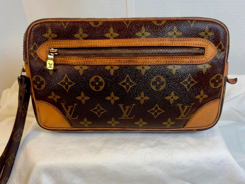Louis Vuitton Marly Clutch GM Brown Canvas